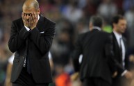 Barcelona’s coach Josep Guardiola reacts