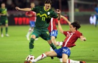 Serbia’s Neven Subotic (R) vies with Slo