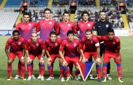 Steaua Bucuresti’s players pose for a g