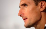 Germany’s striker Miroslav Klose attends