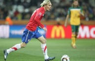 Serbia’s midfielder Milos Krasic runs wi
