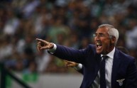 Lazio’s coach Edoardo Reja gestures duri