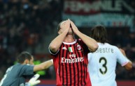 AC Milan’s forward Antonio Cassano react
