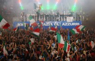 Italy Celebrates Arrival Of World Cup Winning Team