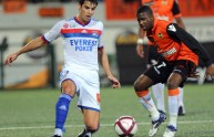 Lorient’s French midfielder Arnold Mvuem