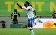 Lyon’s French forward Bafetimbi Gomis ce