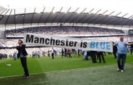 Manchester City’s supporters celebrate o