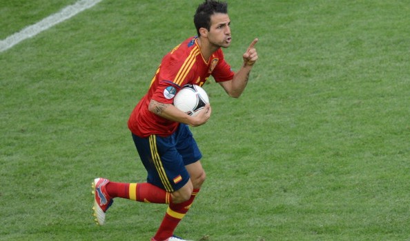Cesc Fabregas dopo il gol all'Italia