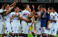 La Sampdoria festeggia la conquista del trofeo Gamper