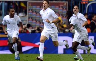 Olivier Giroud festeggia il gol del pareggio della Francia contro la Spagna