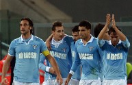 L’esultanza della Lazio dopo il gol di Klose contro l’Udinese
