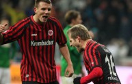 L’esultanza per la vittoria dell’Eintracht