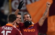 L’esultanza di Osvaldo, Pjanic e Lamela (Serie A 12/13 – Roma-Milan 4-2)