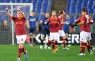 L’esultanza di Florenzi in Roma-Inter 2-1 (C.I. 12/13)